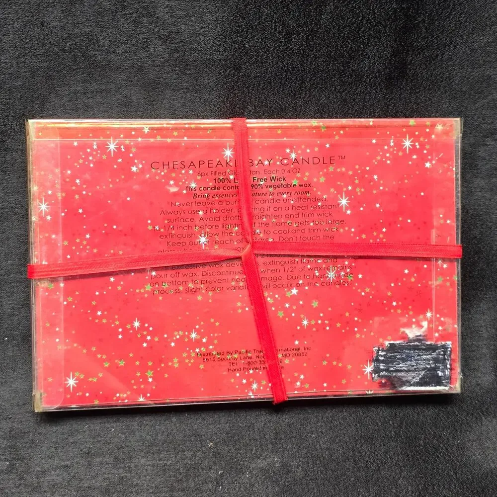 Chesapeake Bay Spiced Vanilla & Cinnamon Vanilla Mistletoe Glass Star Candles